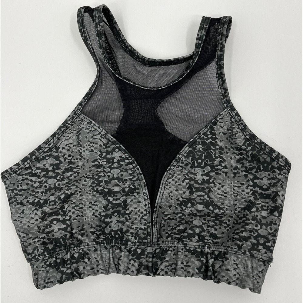 Onzie Flow Yoga Sports Bra Size Small Medium Racerback Mesh Insets Snakeskin